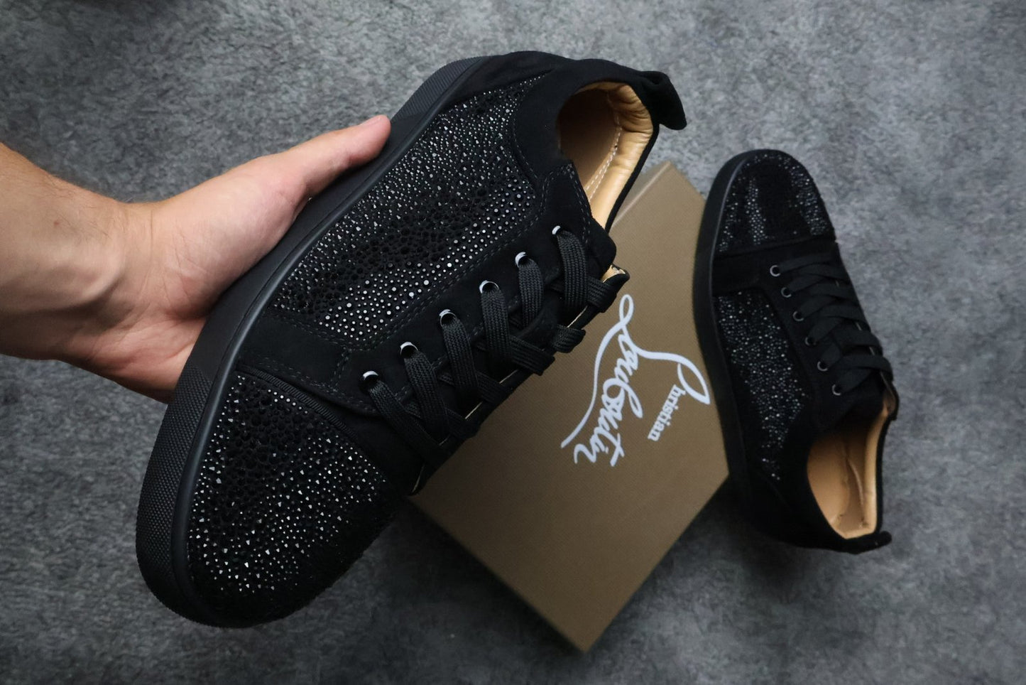 Tenisice Christian Louboutin Black Sparkle