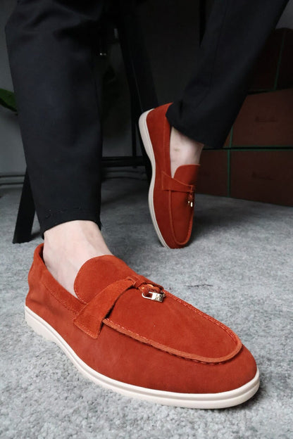 Loro Piana Summer Charms Walk Loafer Orange