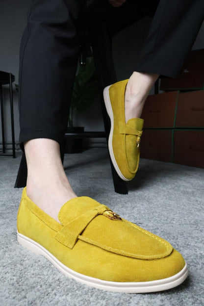 Loro Piana Summer Charms Walk Loafer Yellow