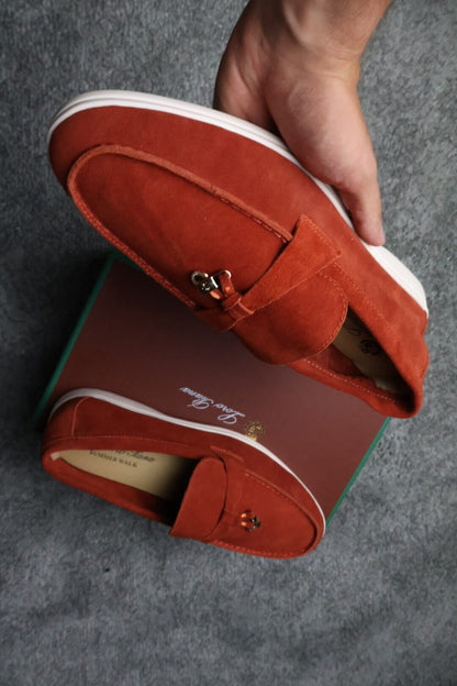 Loro Piana Summer Charms Walk Loafer Orange
