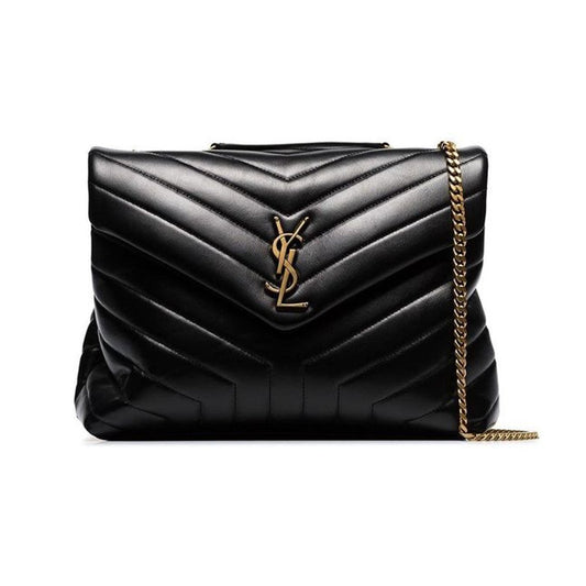 Saint Laurent Loulou Logo Plaque Medium Shoulder Bag