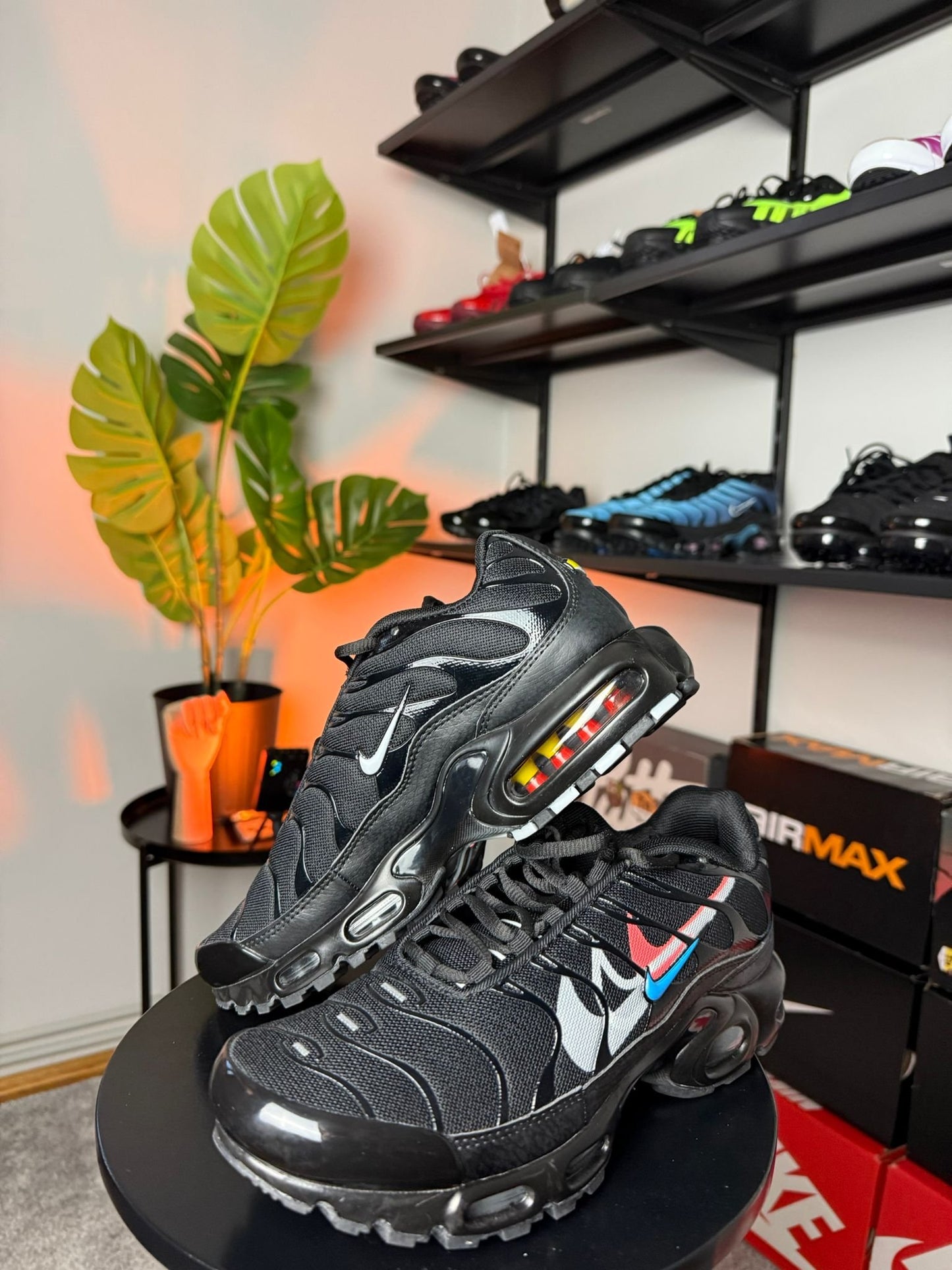 Nike Air Max Plus “Multi Swoosh Black/Bright Crimson”