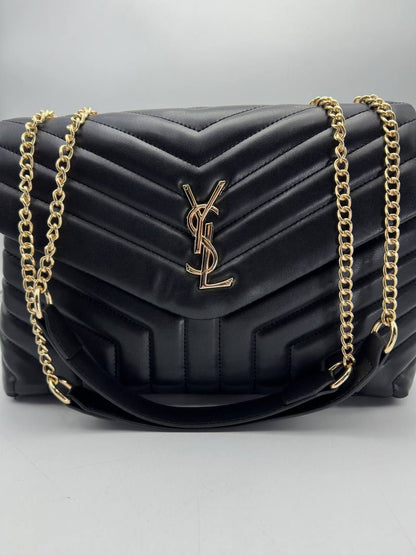 Saint Laurent Loulou Logo Plaque Medium Shoulder Bag