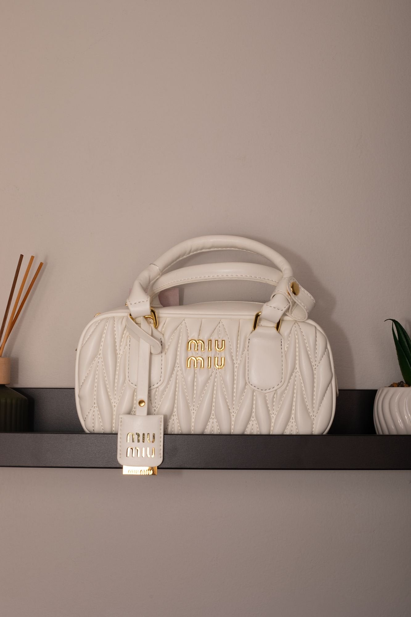 Miu Miu Arcadie Matelassé Leather Tote Bag