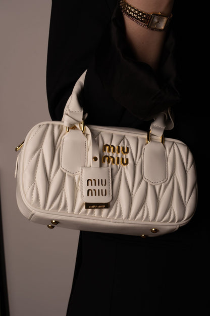 Miu Miu Arcadie Matelassé Leather Tote Bag