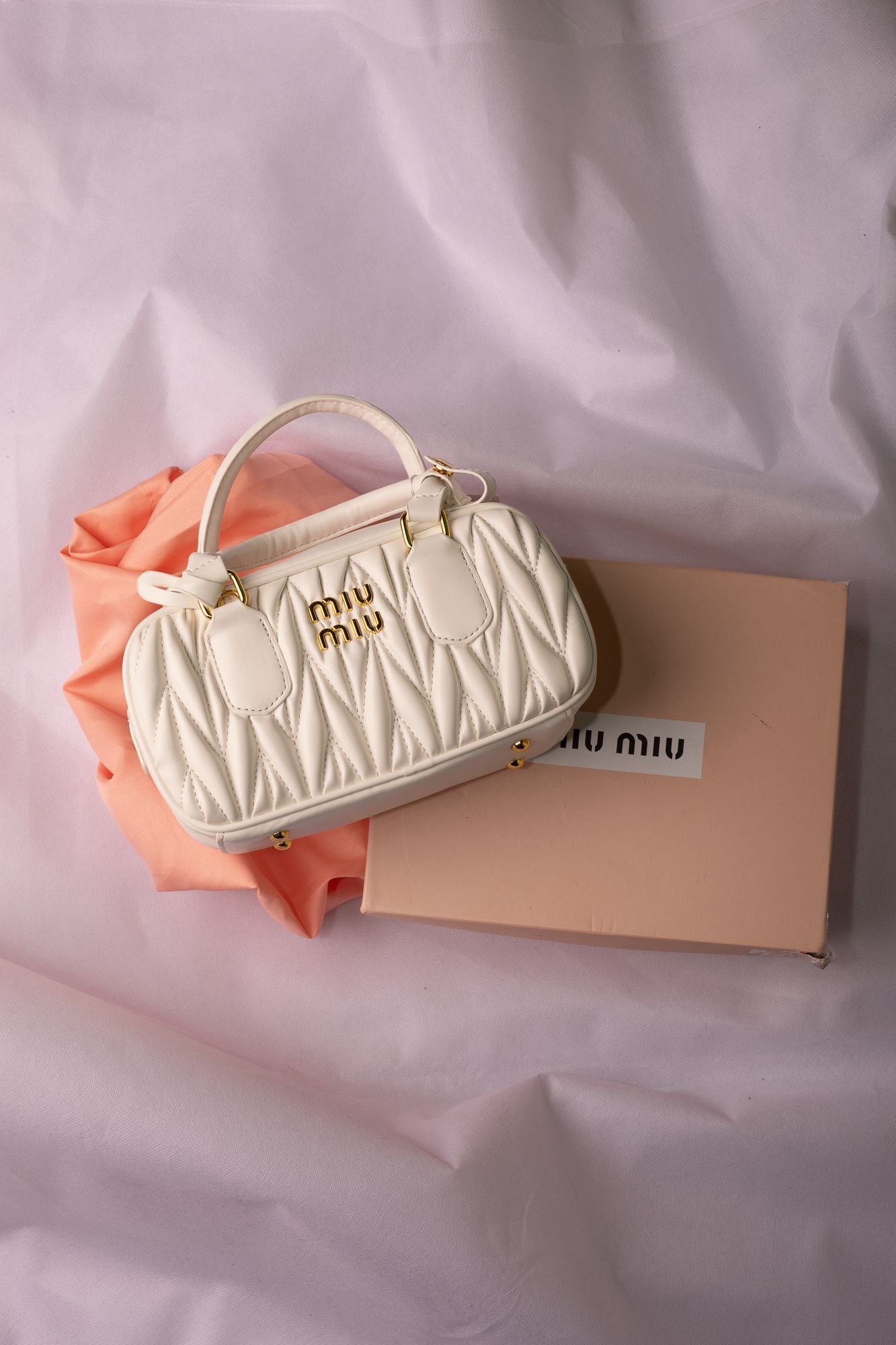Miu Miu Arcadie Matelassé Leather Tote Bag