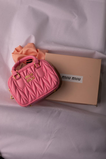 Arcadie leather handbag Miu Miu Pink