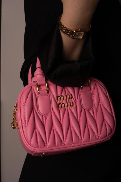 Arcadie leather handbag Miu Miu Pink