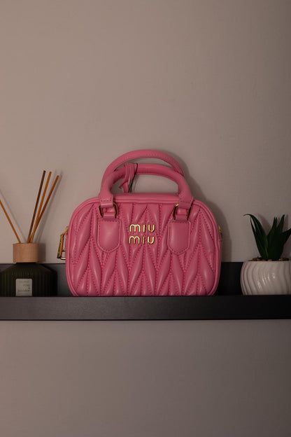 Arcadie leather handbag Miu Miu Pink
