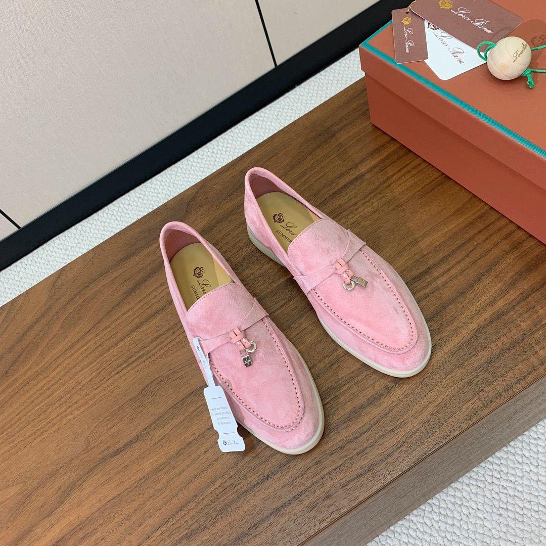 Loro Piana Summer Charms Walk Loafer Pink
