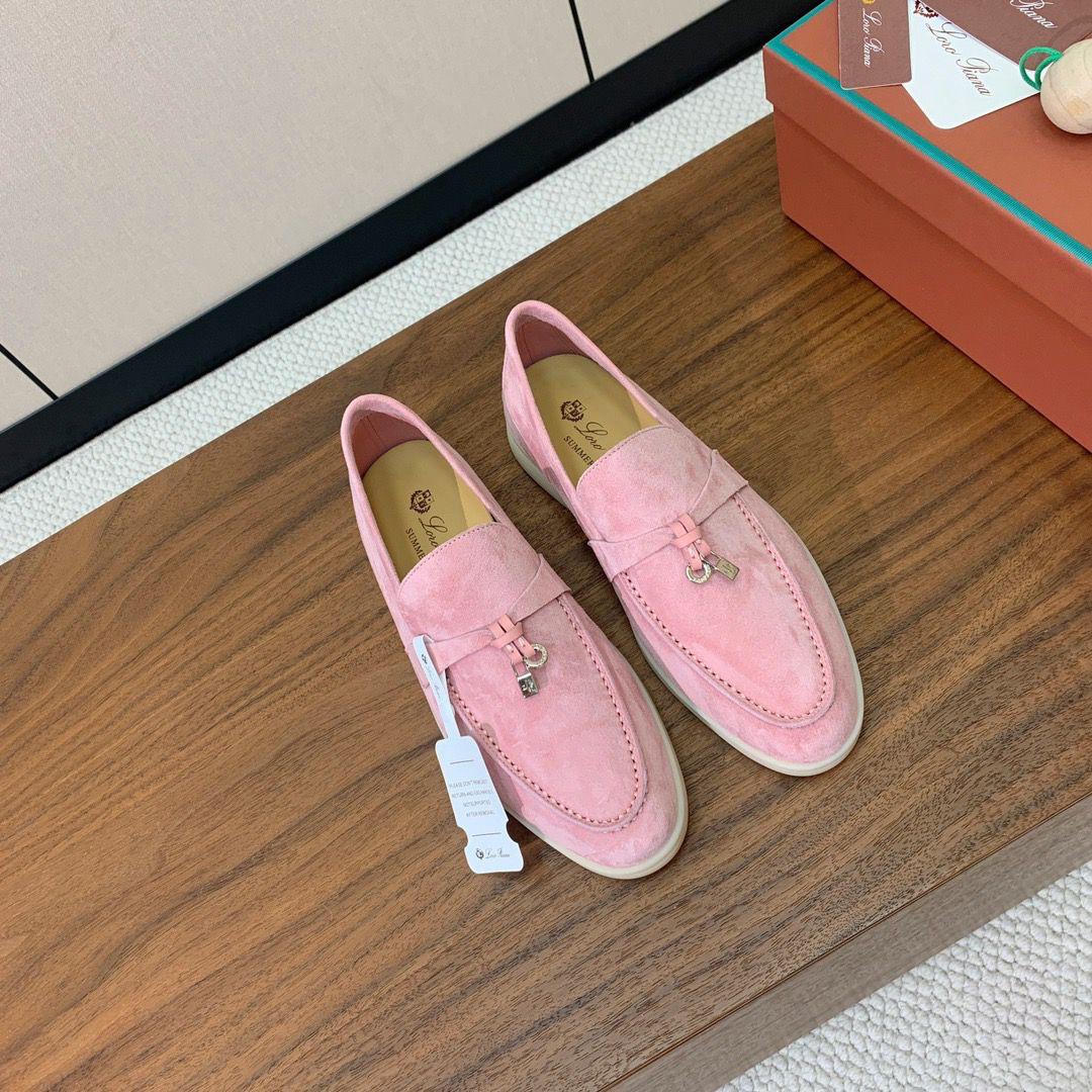 Loro Piana Summer Charms Walk Loafer Pink