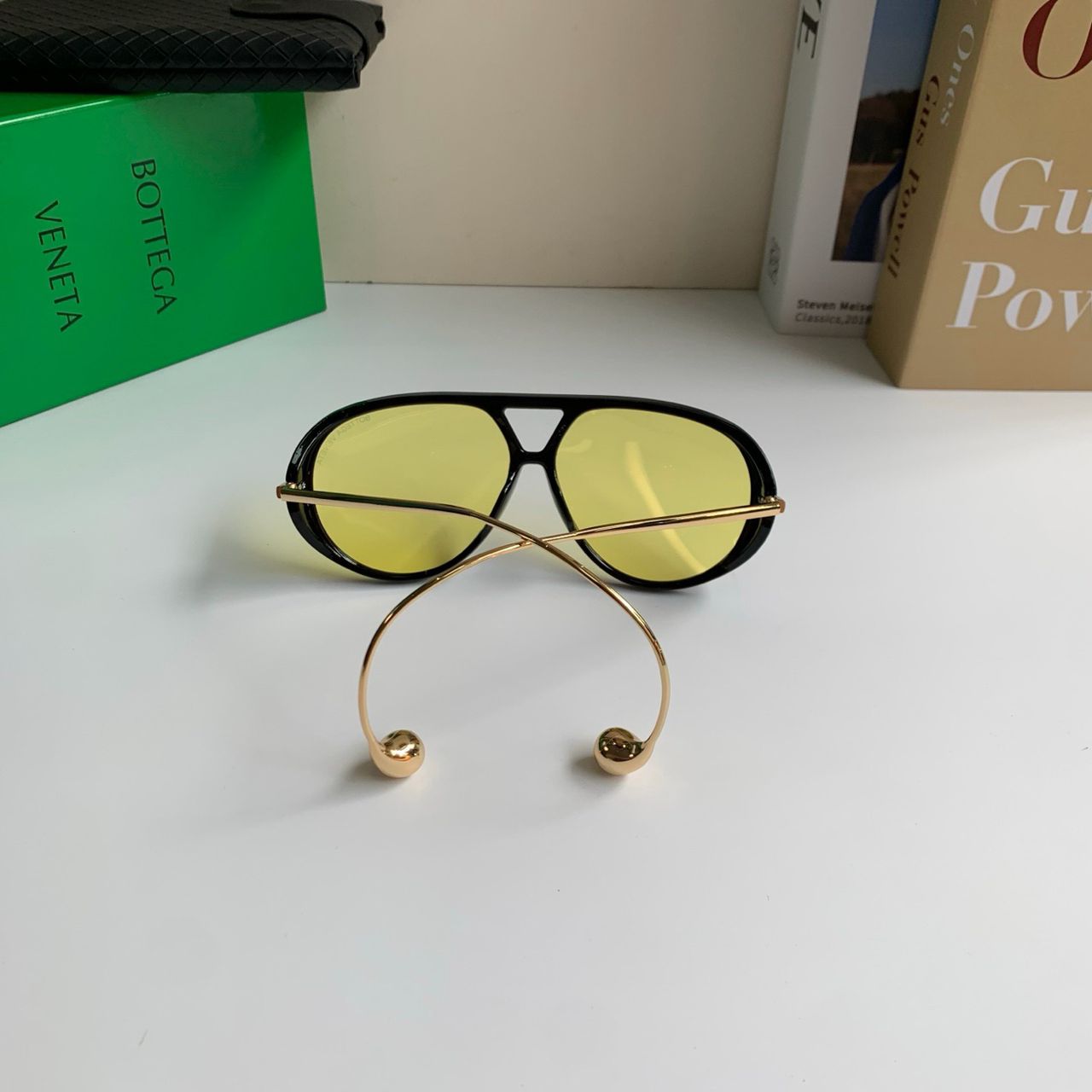 BOTTEGA VENETA AVIATOR DROP NAOČALE “BLACK/YELLOW”