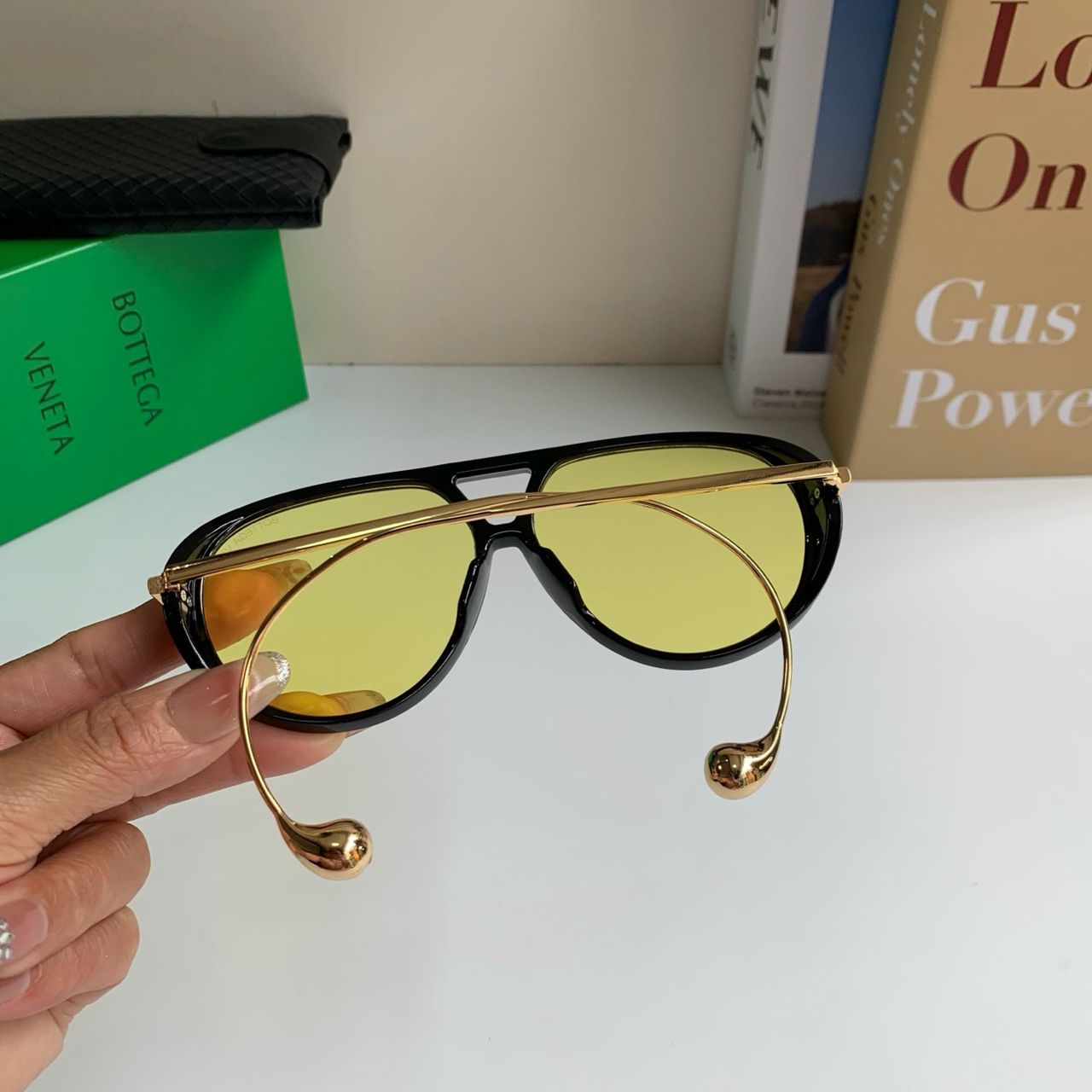 BOTTEGA VENETA AVIATOR DROP NAOČALE “BLACK/YELLOW”