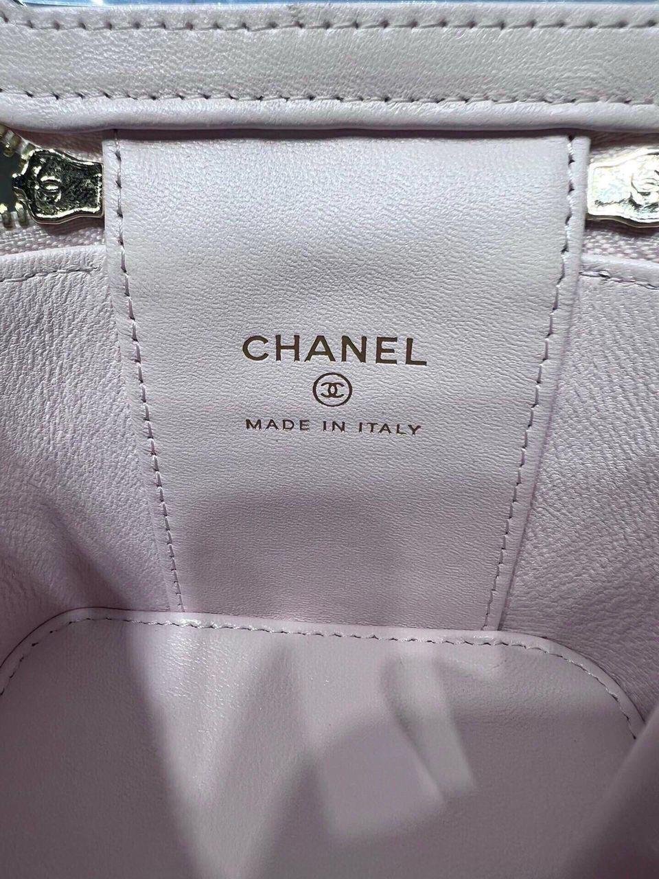 Chanel Mini Top Handle Vanity With Chain Light Pink Lambskin Gold Hard