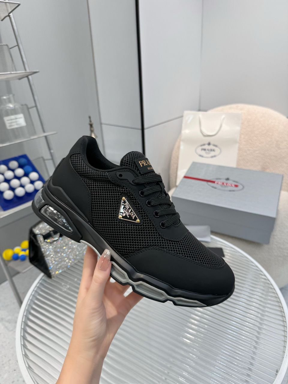 Prada Re-Nylon black sneakers