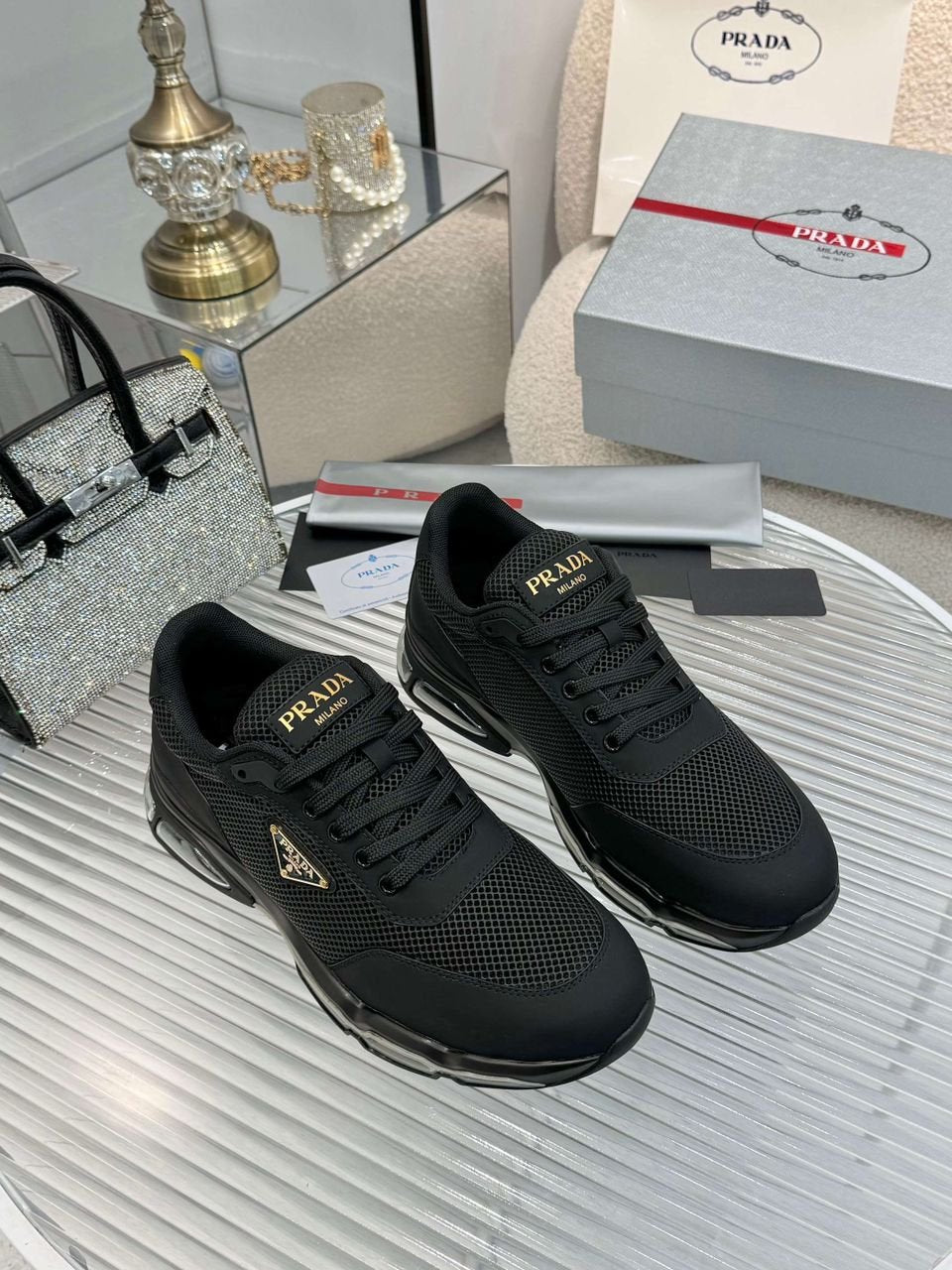Prada Re-Nylon black sneakers