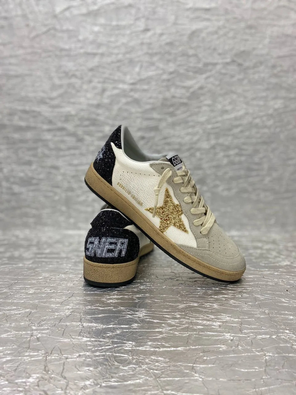 Golden Goose White / Gold / Black Glitter