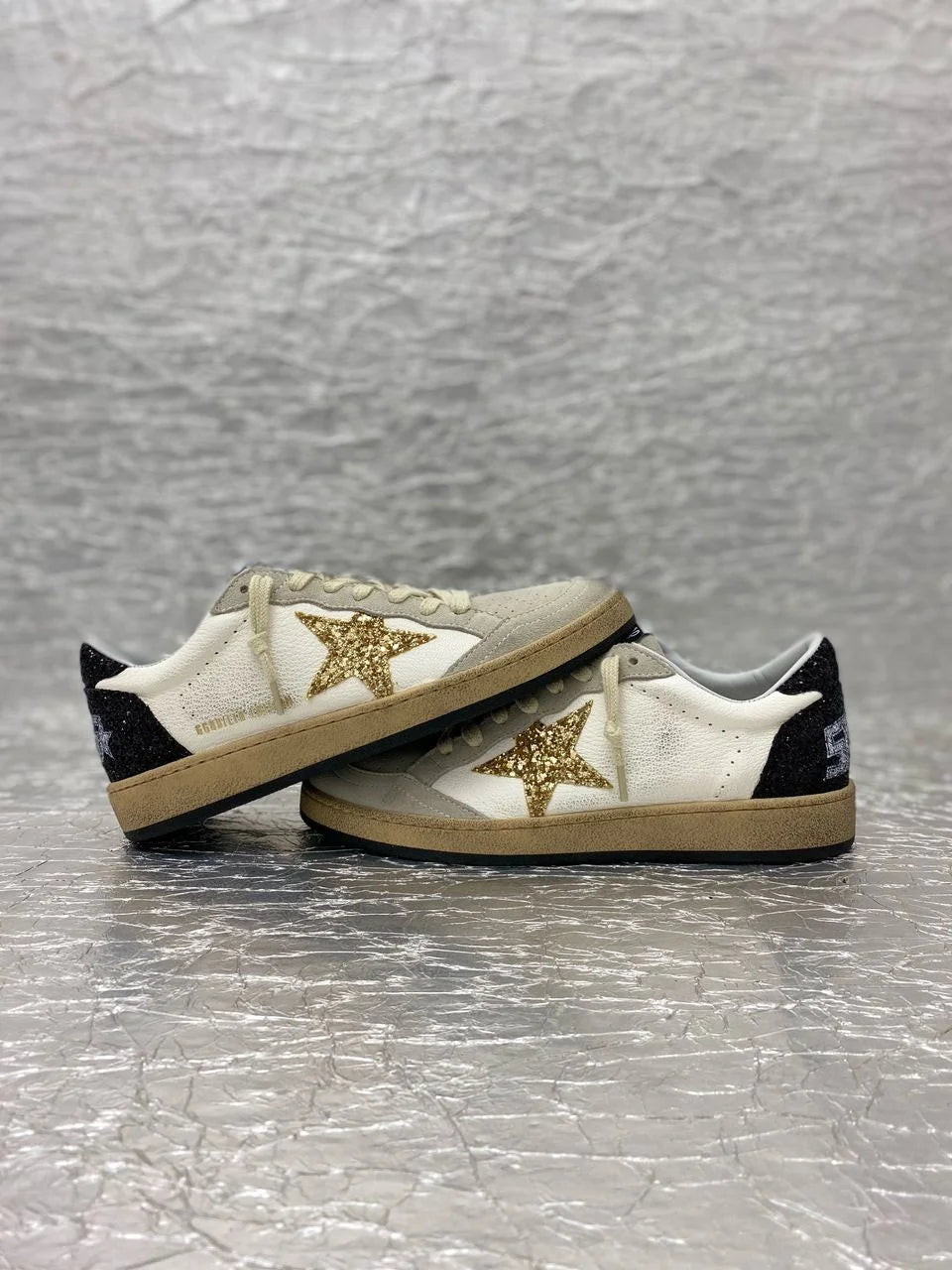 Golden Goose White / Gold / Black Glitter