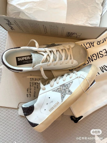 Golden Goose Super-Star White / Grey Glitter / Black Glitter