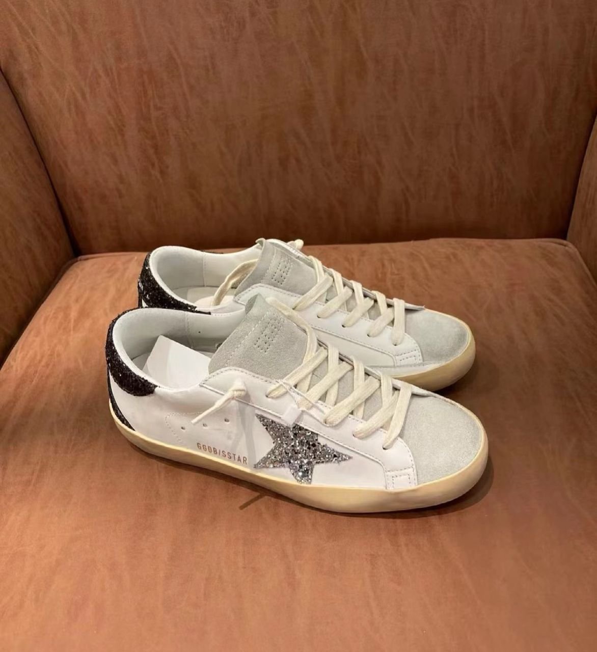 Golden Goose Super-Star White / Grey Glitter / Black Glitter