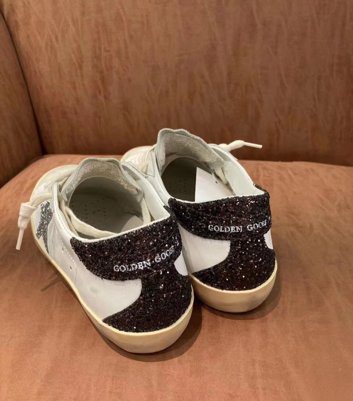 Golden Goose Super-Star White / Grey Glitter / Black Glitter