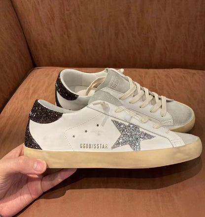 Golden Goose Super-Star White / Grey Glitter / Black Glitter