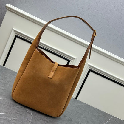 YSL Saint Laurent Supple smeđa brušena koža
