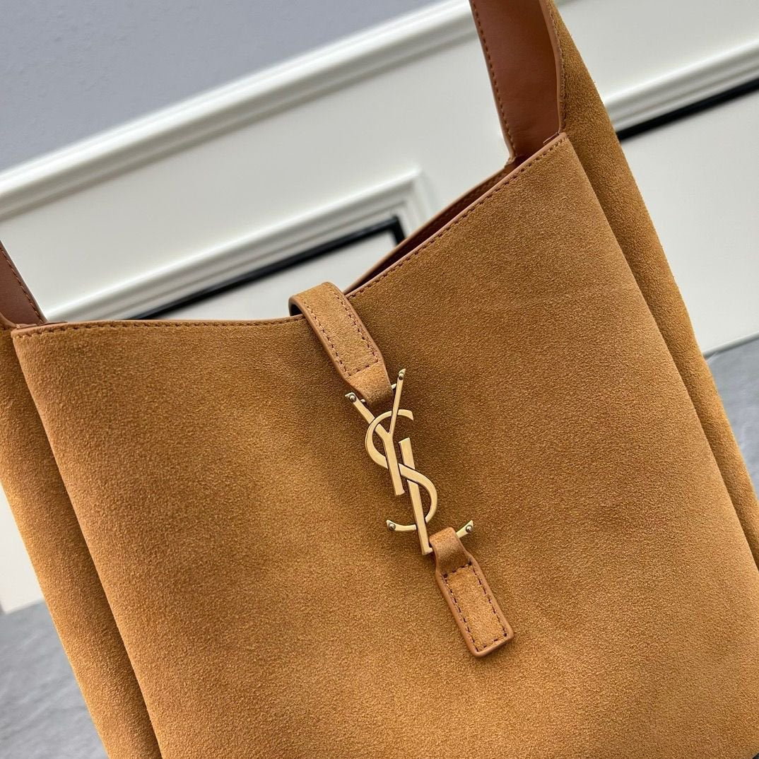 YSL Saint Laurent Supple smeđa brušena koža