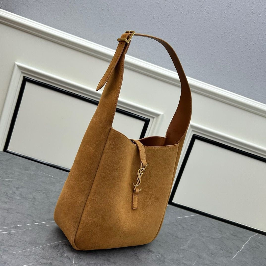 YSL Saint Laurent Supple smeđa brušena koža