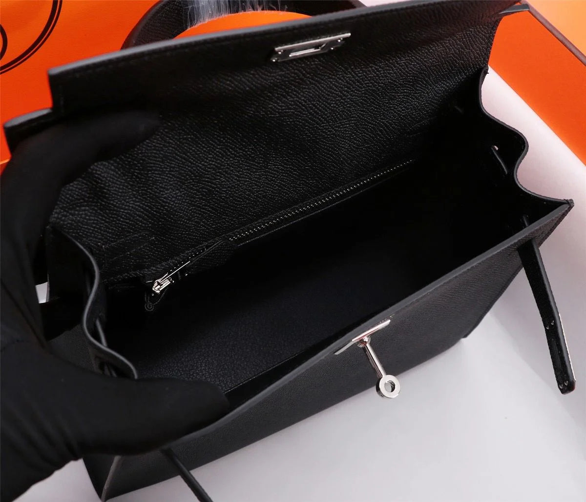 Hermes Kelly Mini II Silver Buckle