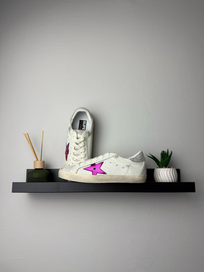 Golden Goose Beige / Pink Star