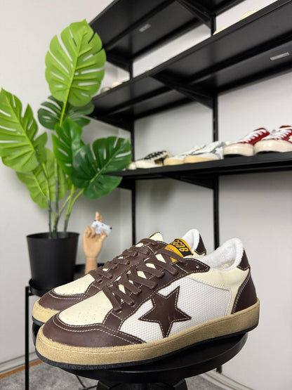 Golden Goose Ball Star White / Brown star leather