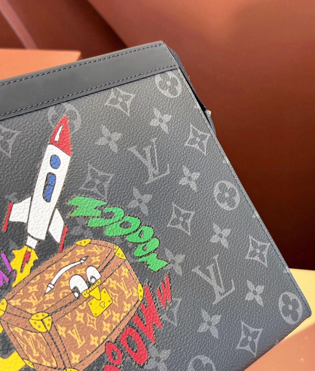 Louis Vuitton black cartoon logo bag