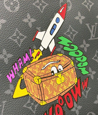 Louis Vuitton black cartoon logo bag