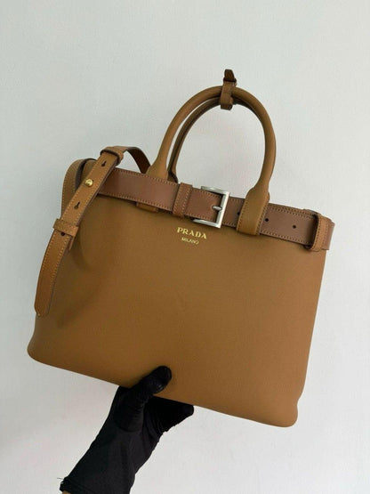 PRADA buckle medium bag – smeđa