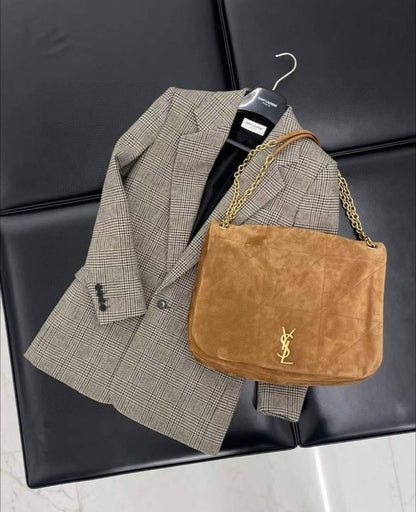 YSL Jamie 4.3 smeđa brušena koža